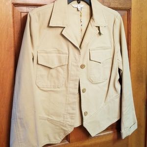 Cabi blazer, cute peplum style, canvas/denim, sz M